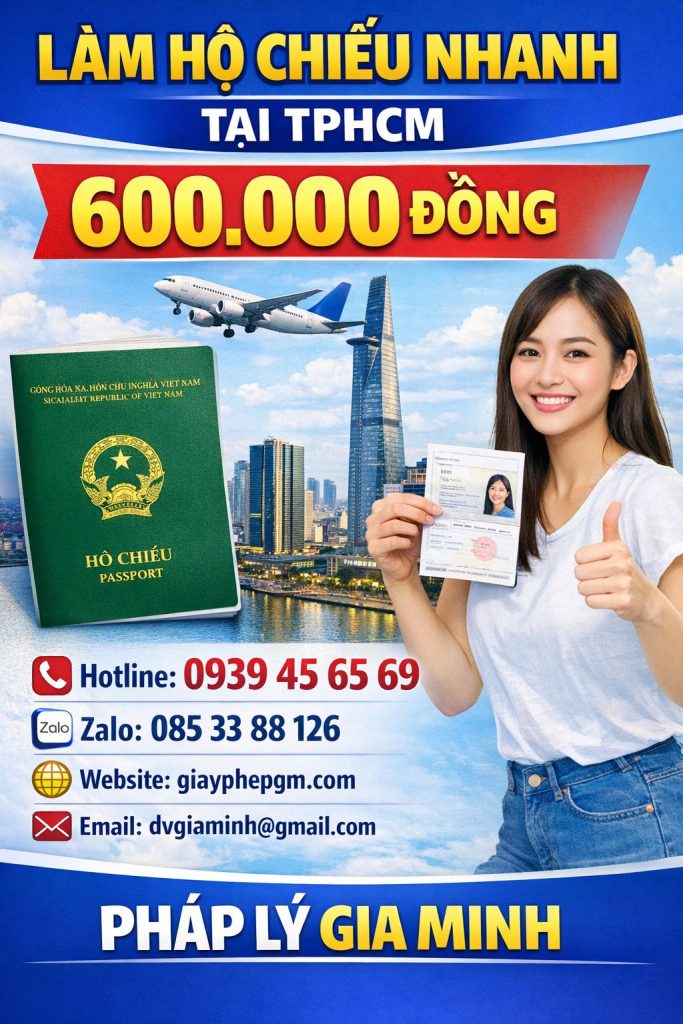 bảng giá làm hộ chiếu tphcm