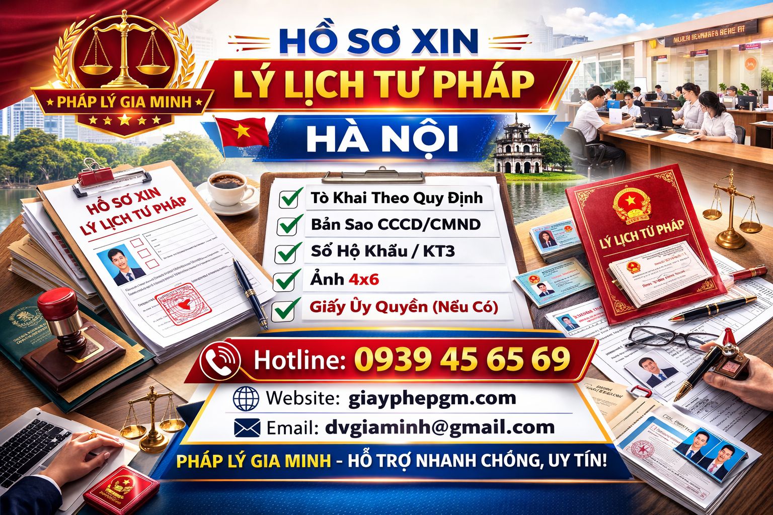 Nộp hồ sơ lý lịch tư pháp tại Hà Nội