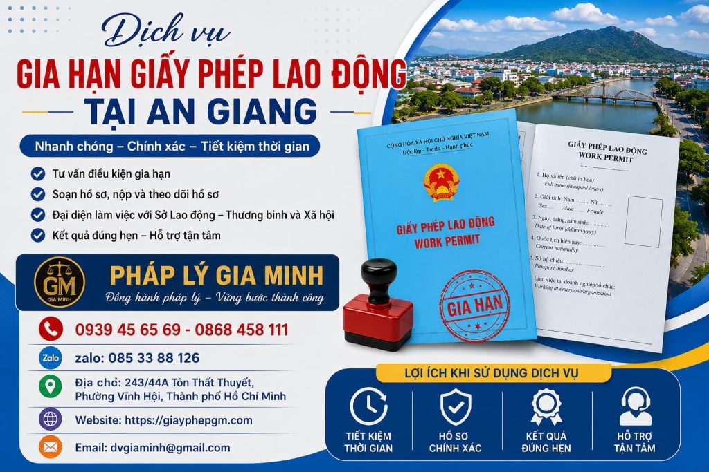 Dịch vụ gia hạn giấy phép lao động tại An Giang