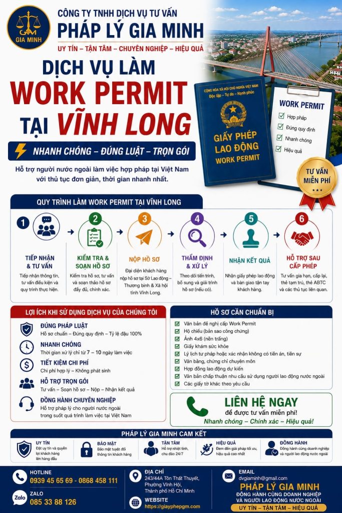 Dịch vụ làm work permit tại Vĩnh Long