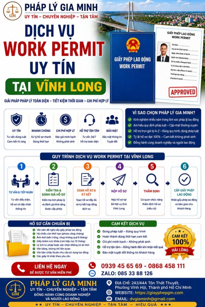 Dịch vụ work permit uy tín tại Vĩnh Long