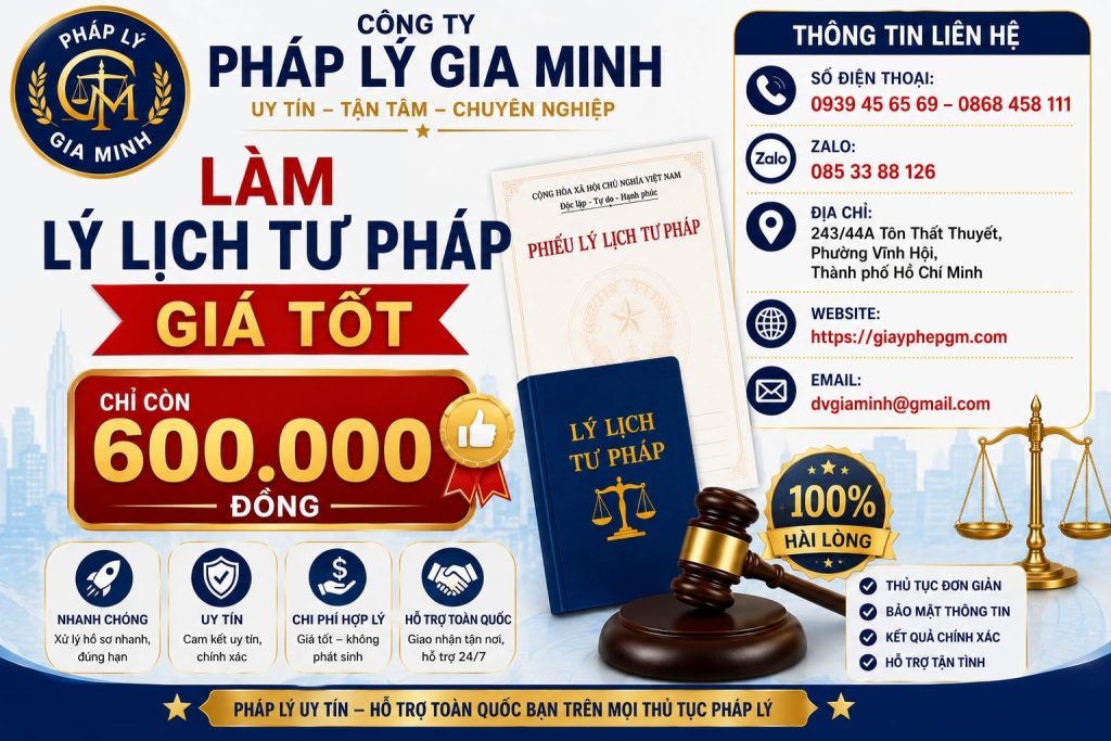 Hướng dẫn làm lý lịch tư pháp tại Huế