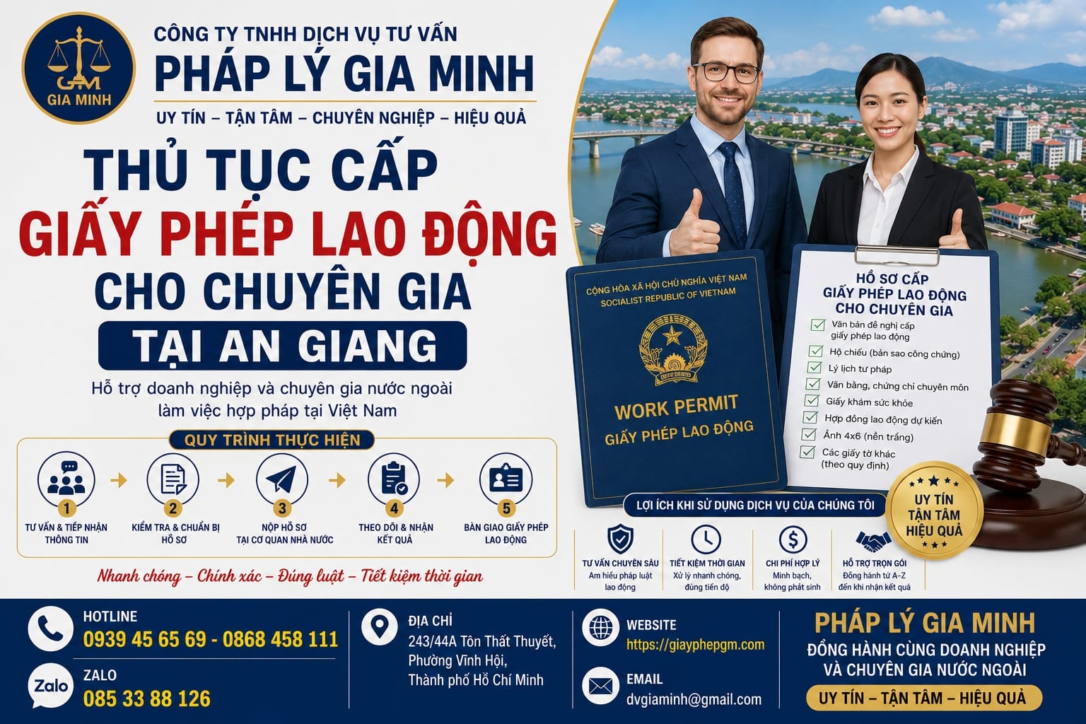 Làm giấy phép lao động cho chuyên gia tại An Giang uy tín – Giải pháp nhanh, chuẩn pháp lý, hỗ trợ toàn quốc (nhấn mạnh Thanh Hóa) 6 Thủ tục cấp giấy phép lao động cho chuyên gia tại An Giang