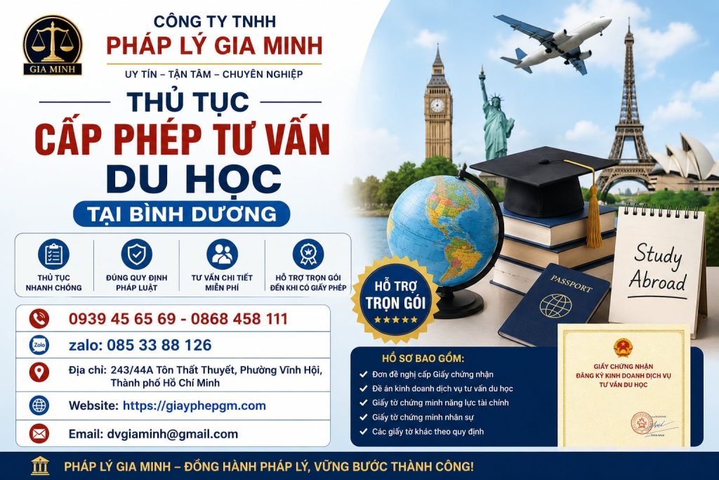 Thủ tục cấp phép tư vấn du học tại Bình Dương