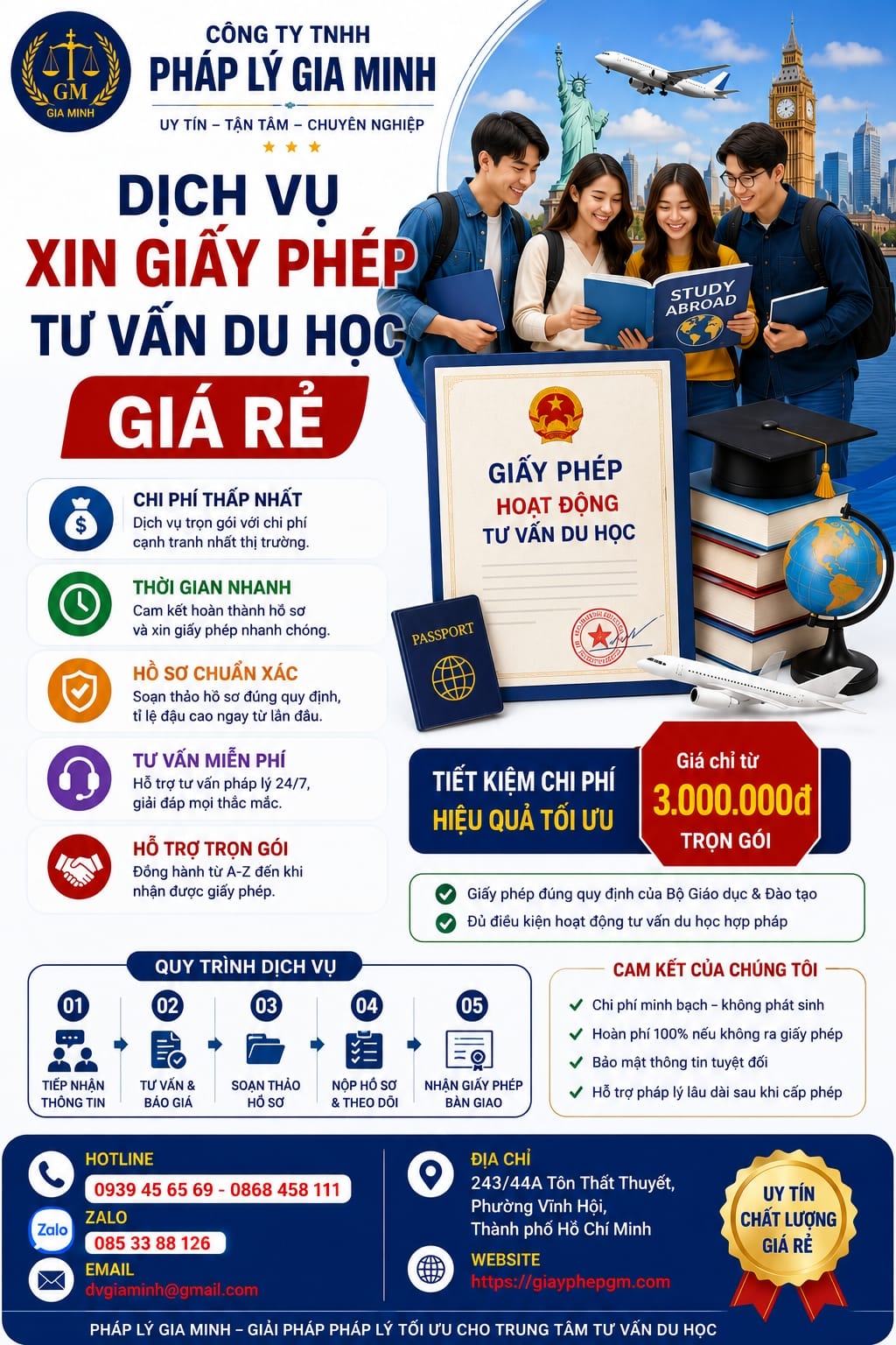 Xin giấy phép hoạt động tư vấn du học tại Bình Dương