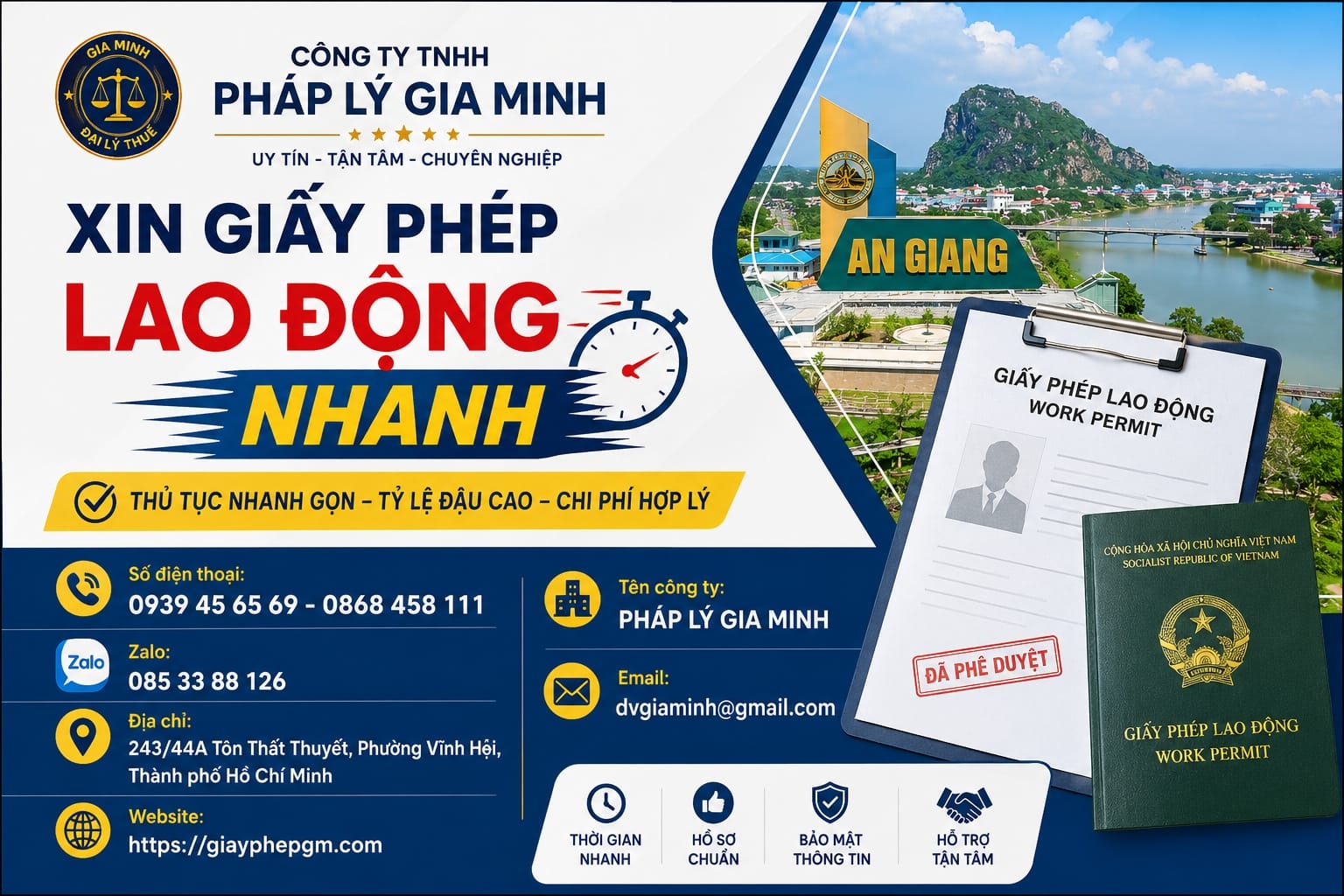 Xin giấy phép lao động nhanh tại An Giang