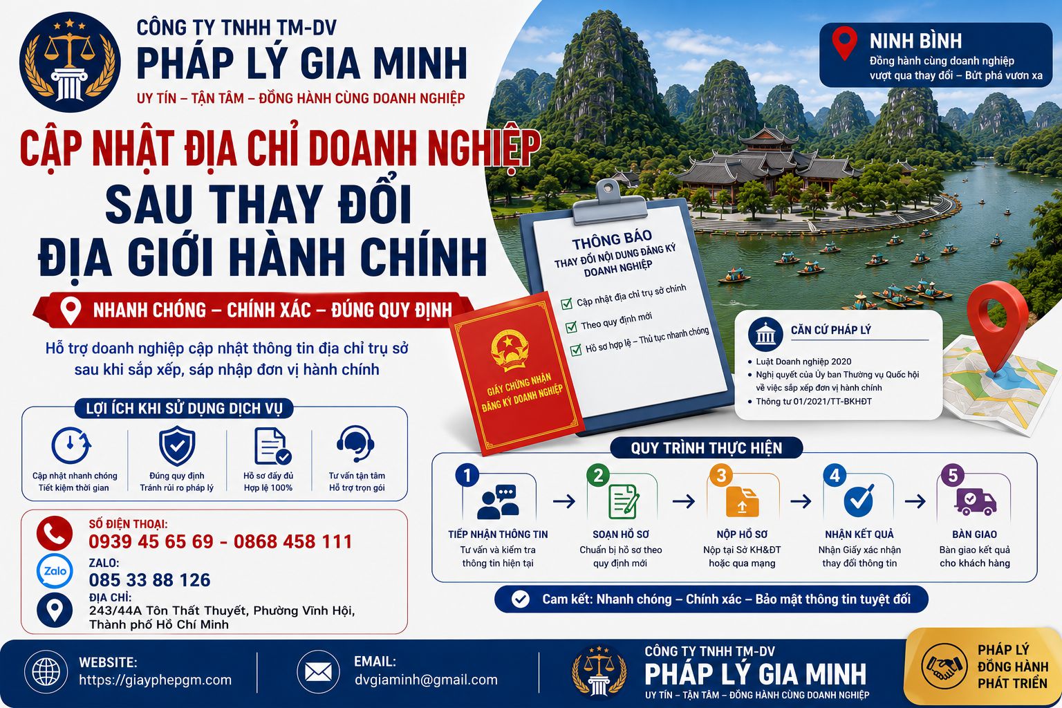 Cập nhật địa chỉ doanh nghiệp sau thay đổi địa giới hành chính
