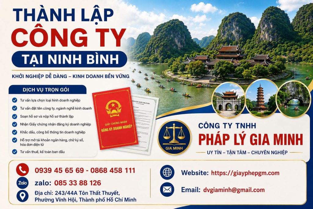 Thành lập công ty tại Ninh Bình – Thủ tục nhanh chóng, đúng quy định pháp luật 4 Thành lập công ty tại Ninh Bình