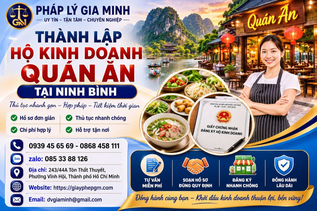 Thành lập hộ kinh doanh quán ăn tại Ninh Bình – Điều kiện, thủ tục và giấy phép cần có 3 Thành lập hộ kinh doanh quán ăn tại Ninh Bình