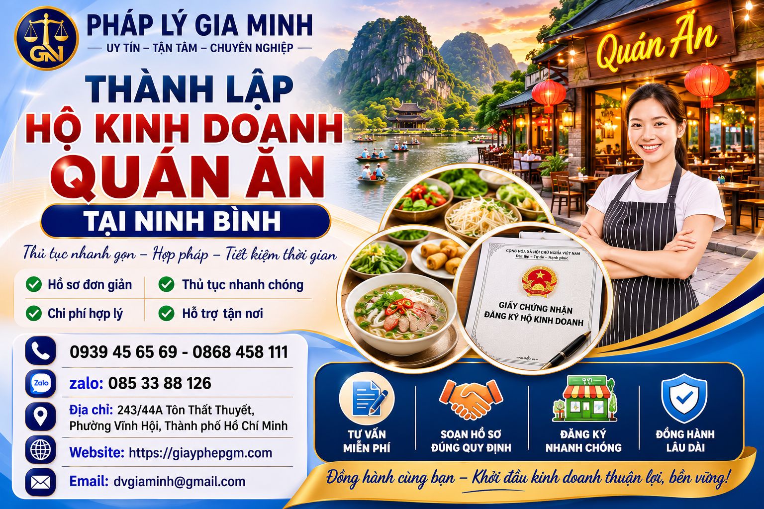 Thành lập hộ kinh doanh quán ăn tại Ninh Bình