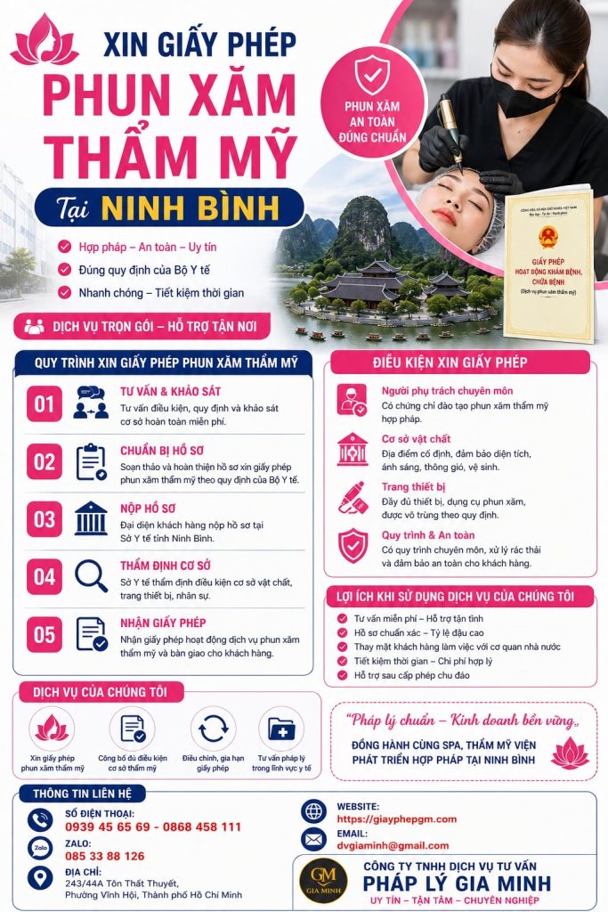 Xin giấy phép phun xăm thẩm mỹ tại Ninh Bình đúng thủ tục 6 Xin Giấy Phép Phun Xăm Thẩm Mỹ Tại Ninh Bình