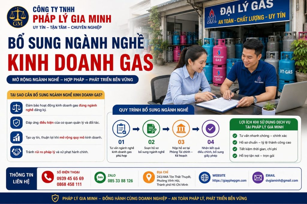 Bổ sung ngành nghề kinh doanh gas