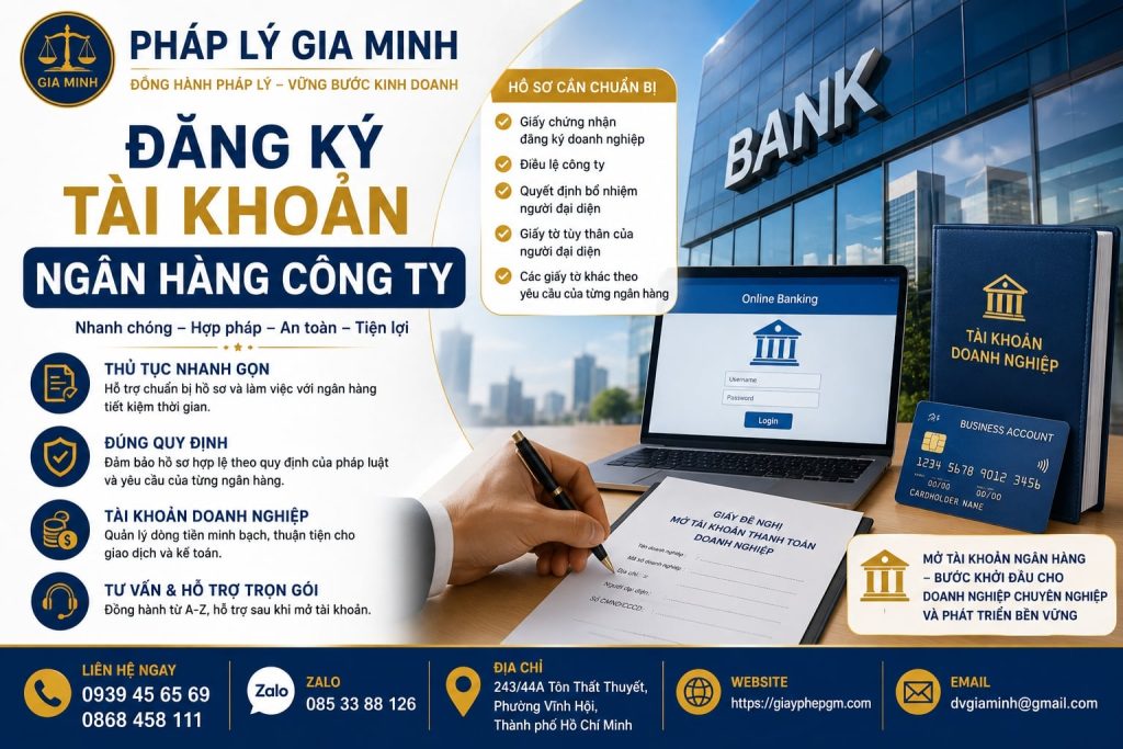 Đăng ký tài khoản ngân hàng công ty