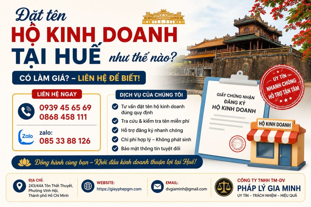 Đặt tên hộ kinh doanh tại Huế như thế nào