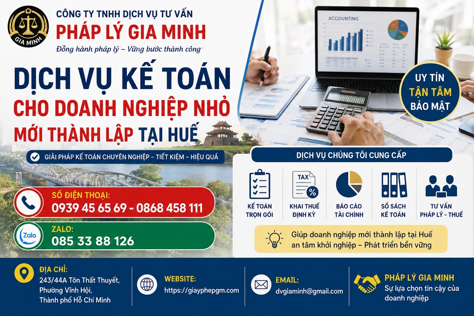 Dịch vụ kế toán cho doanh nghiệp nhỏ mới thành lập tại Huế