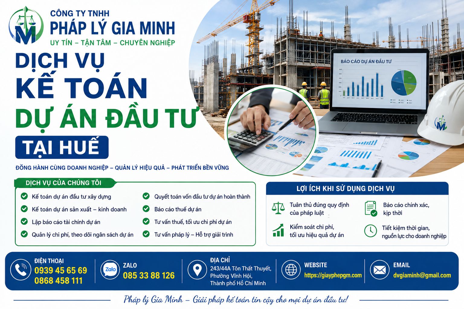 Dịch vụ kế toán dự án đầu tư tại Huế