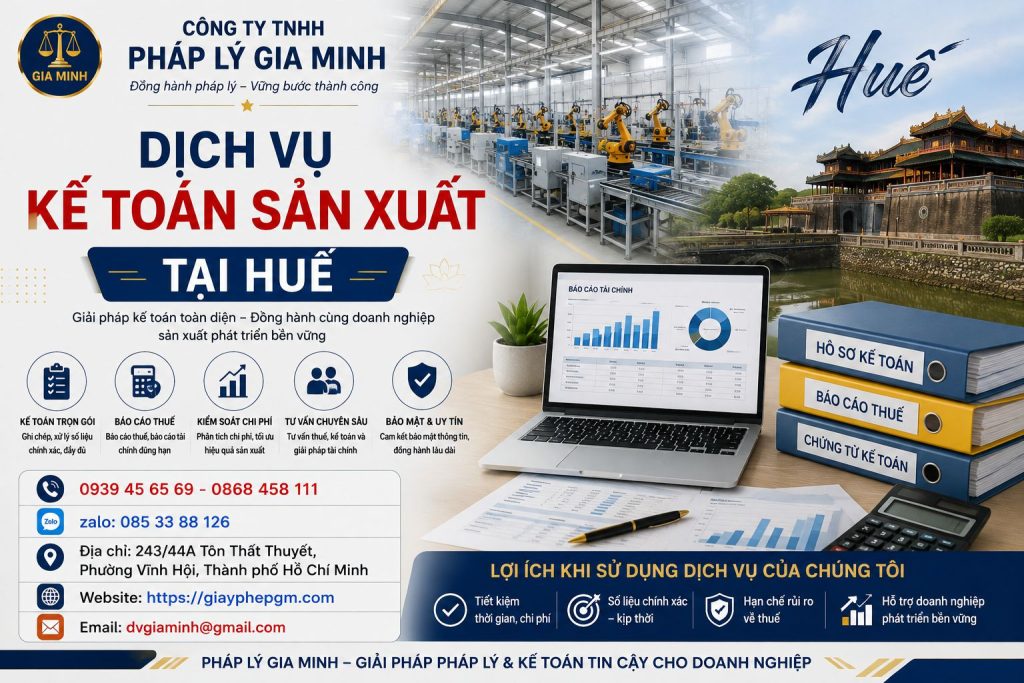 Dịch vụ kế toán sản xuất tại Huế