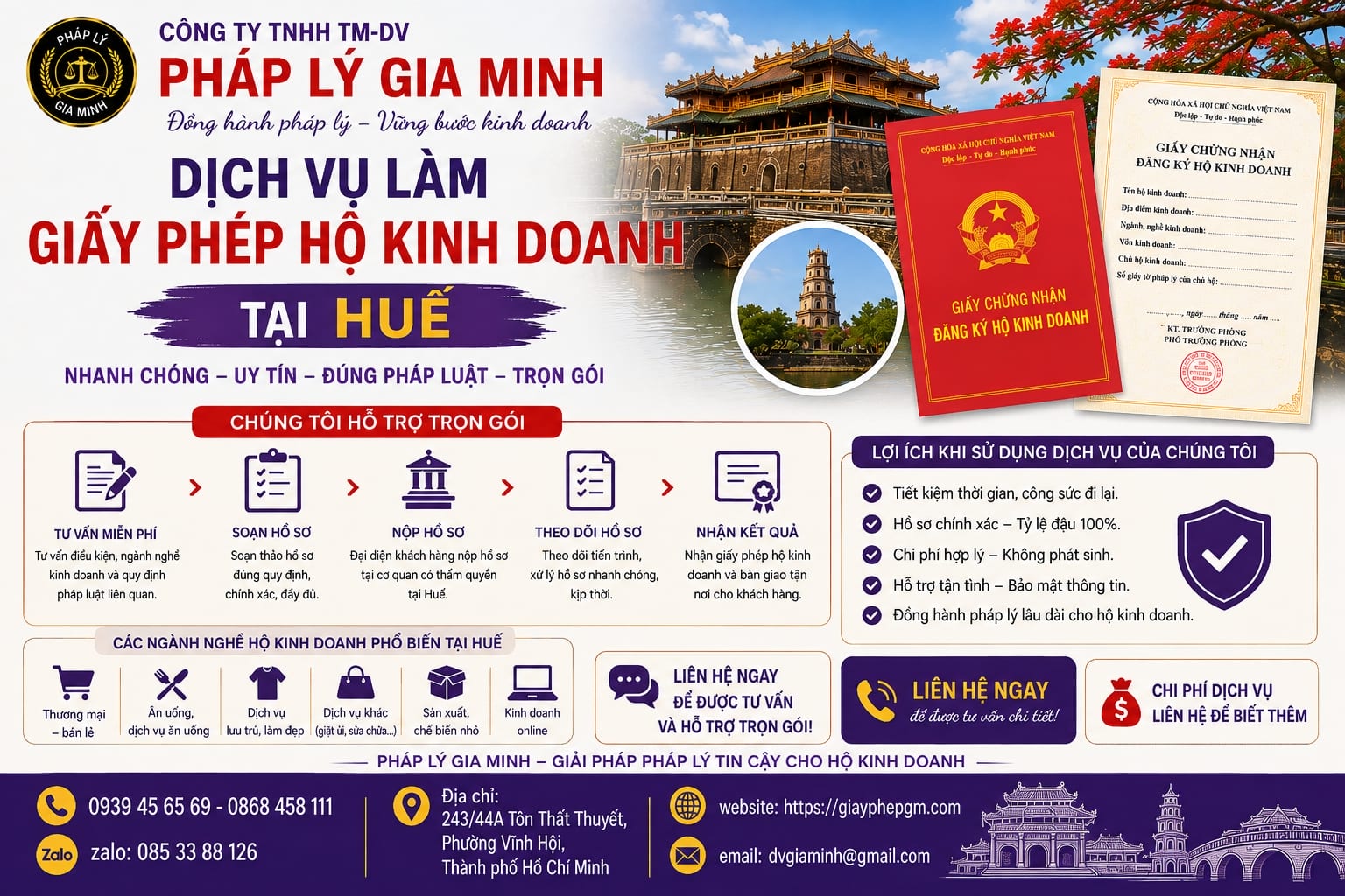 Dịch vụ làm giấy phép hộ kinh doanh tại Huế