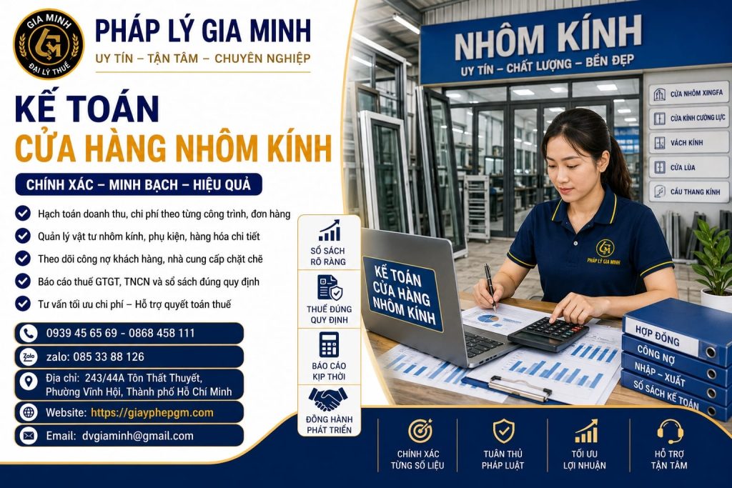 Kế toán cửa hàng nhôm kính – Giải pháp quản lý doanh thu, vật tư và thuế hiệu quả 1 Kế toán cửa hàng nhôm kính