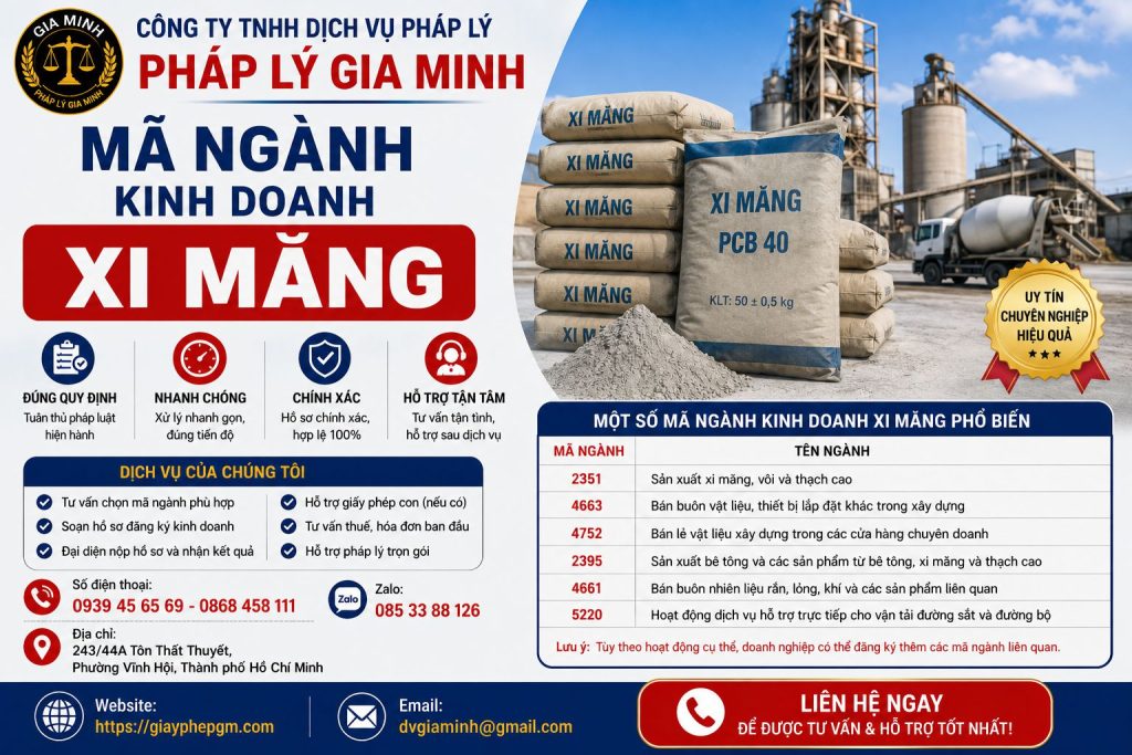 Mã Ngành Kinh Doanh Xi Măng