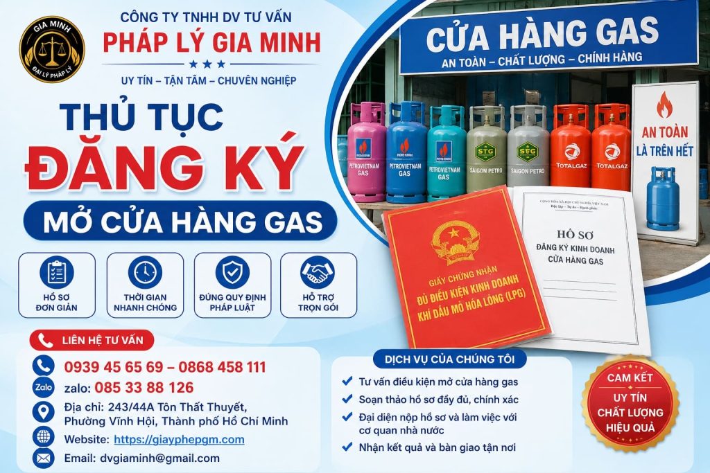 Thủ tục đăng ký mở cửa hàng gas