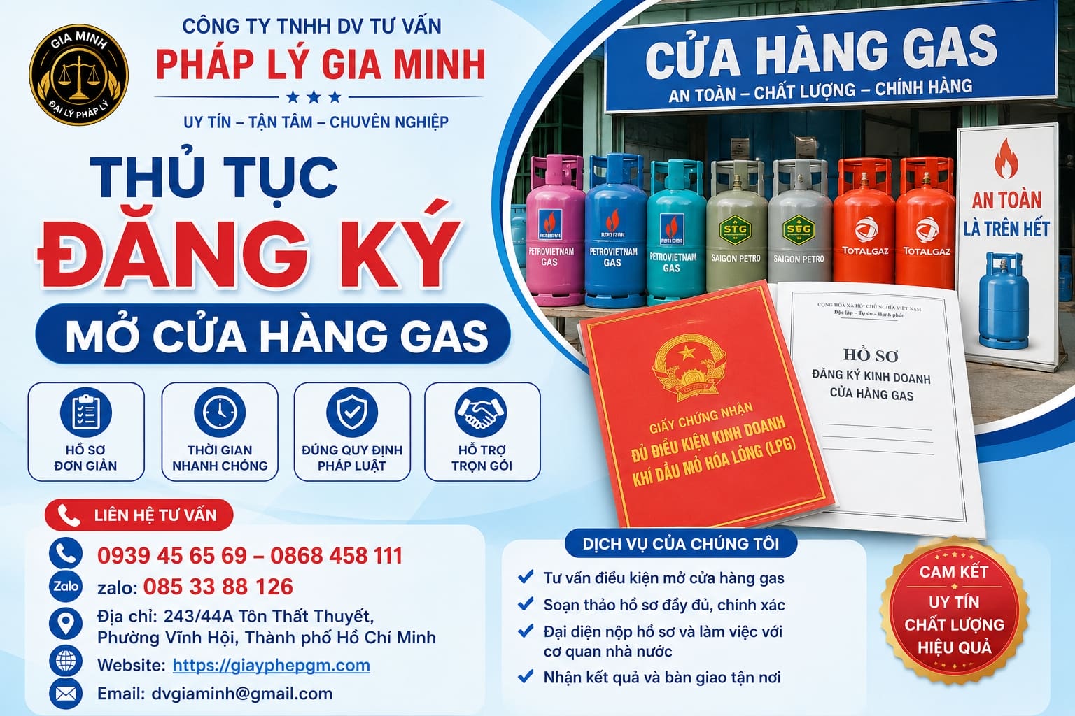 Thủ tục đăng ký mở cửa hàng gas