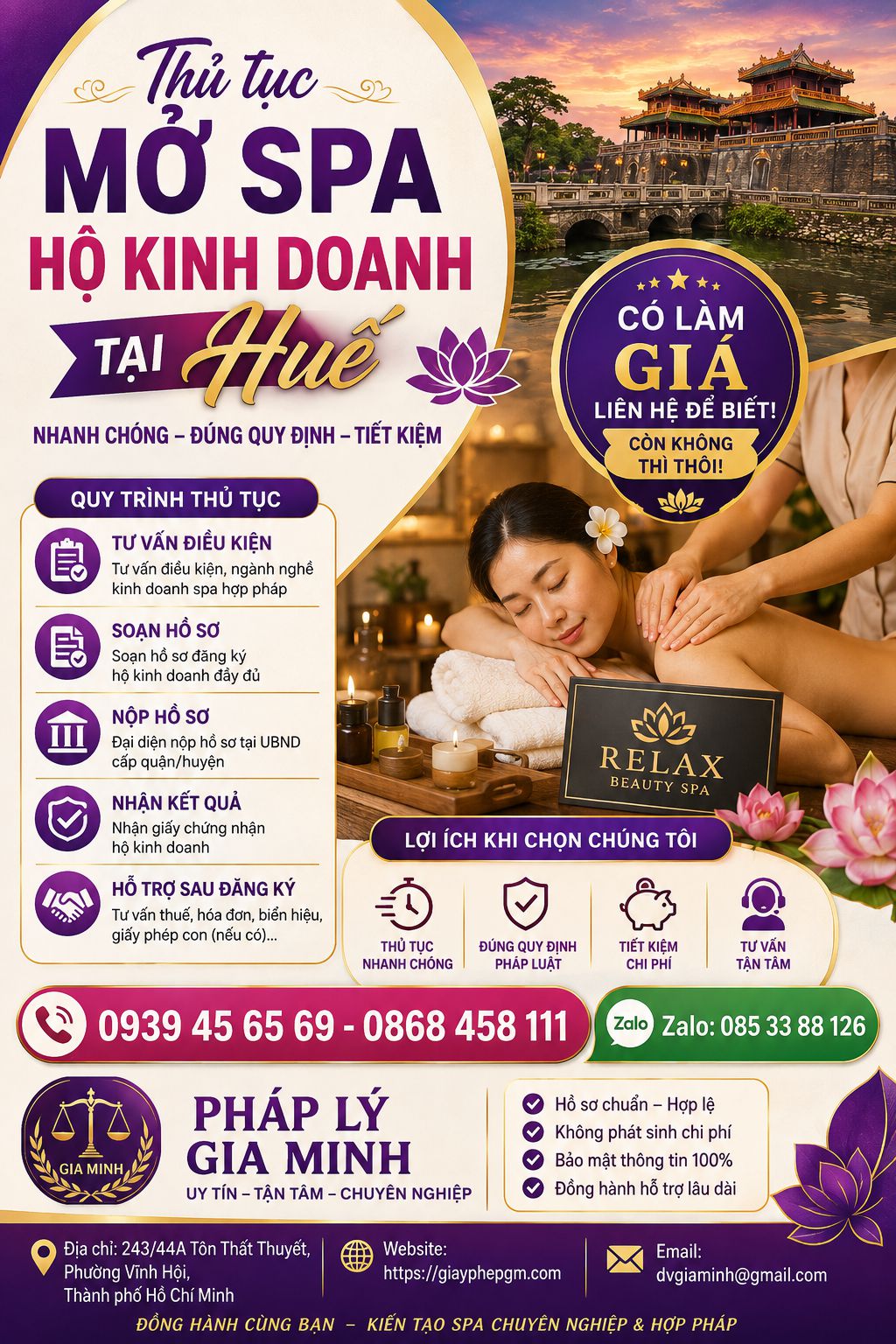 Thủ tục mở spa hộ kinh doanh tại Huế