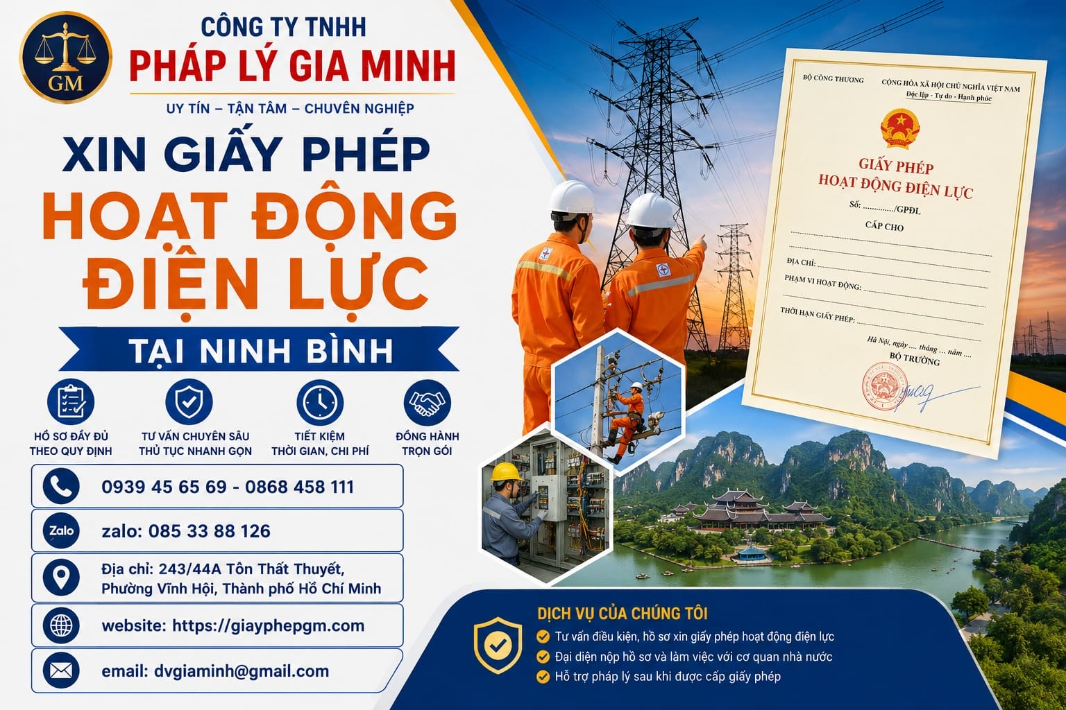 Xin giấy phép hoạt động điện lực tại Ninh Bình