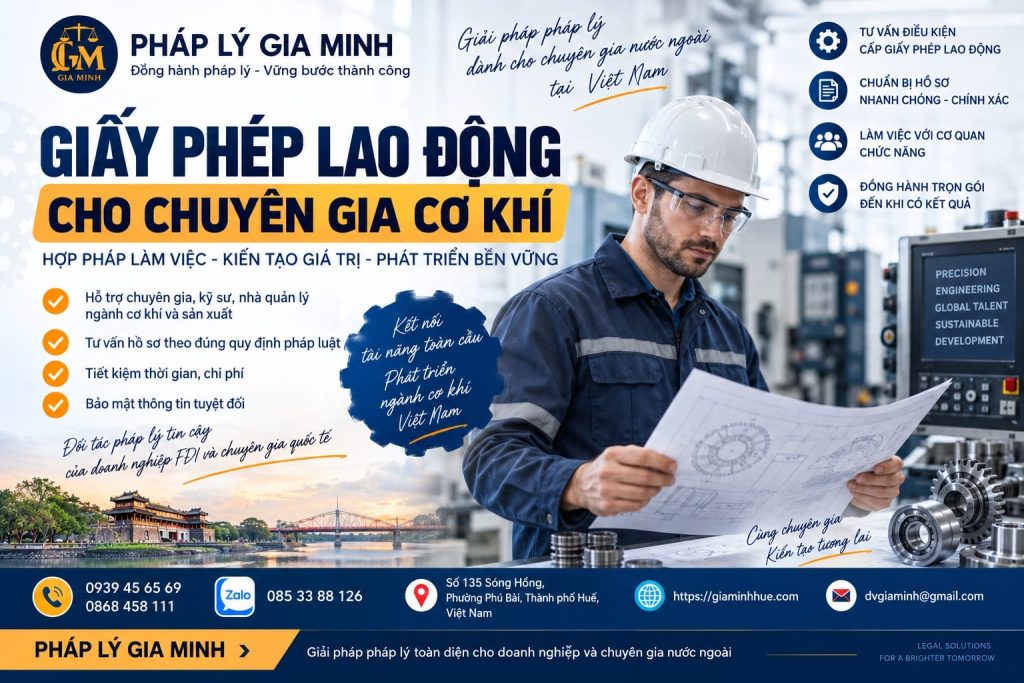 Giấy phép lao động cho chuyên gia cơ khí