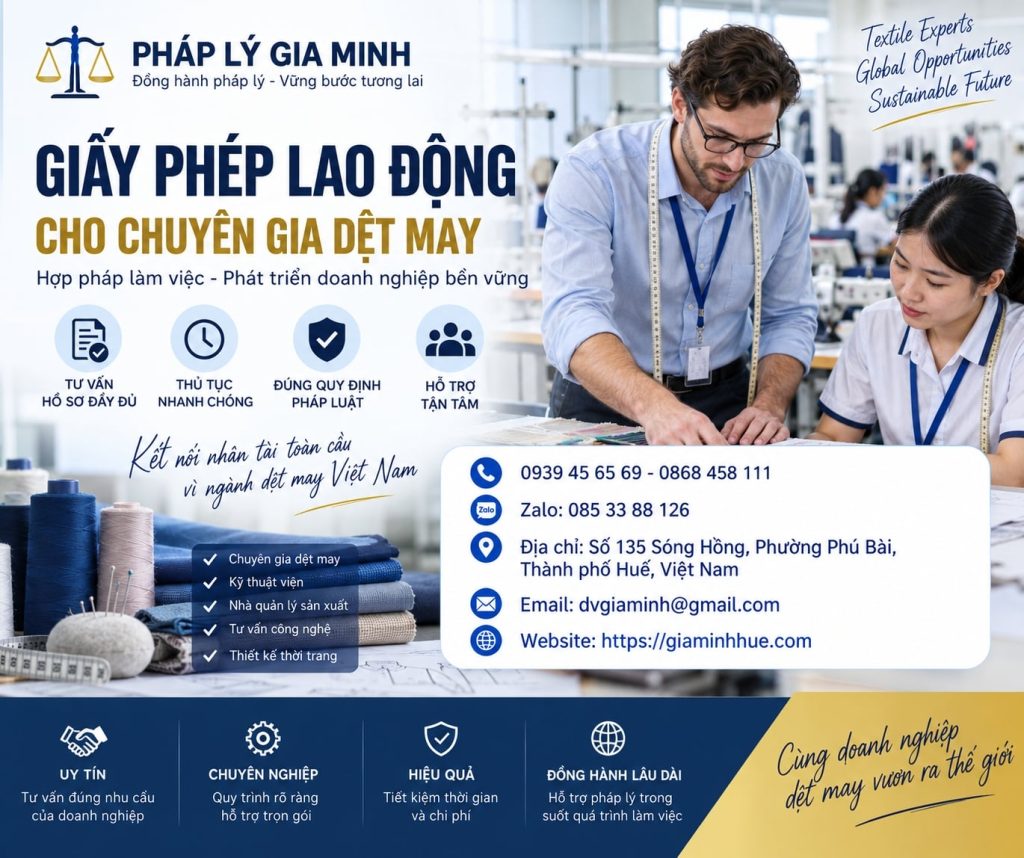 Giấy phép lao động cho chuyên gia dệt may