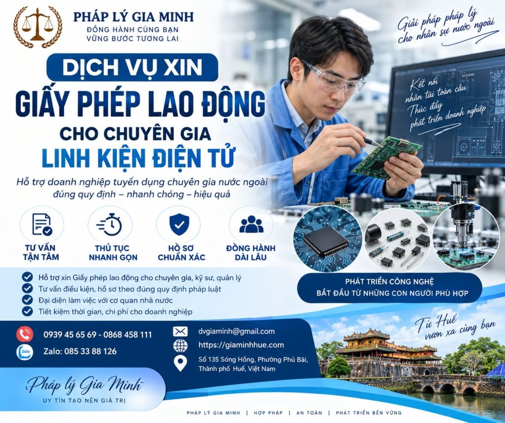 Giấy phép lao động cho chuyên gia linh kiện điện tử