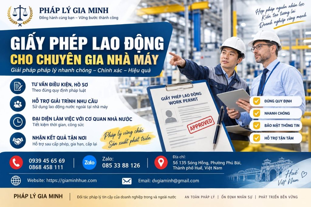Giấy phép lao động cho chuyên gia nhà máy