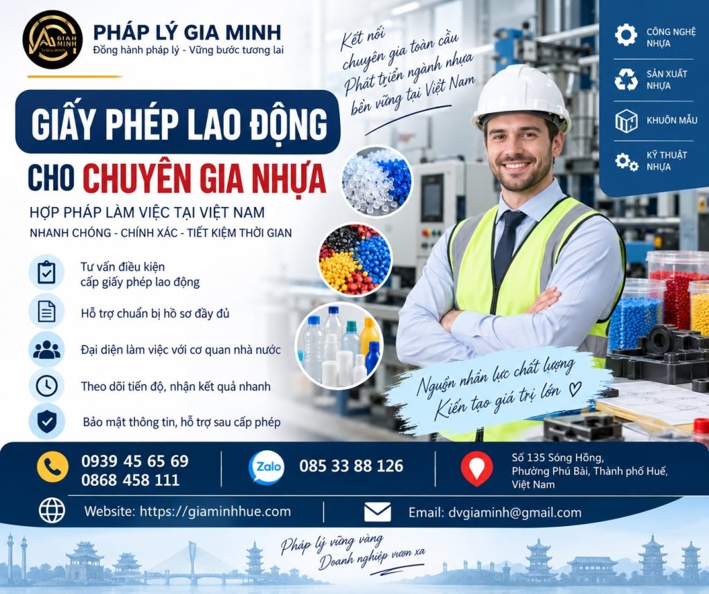 Giấy phép lao động cho chuyên gia nhựa