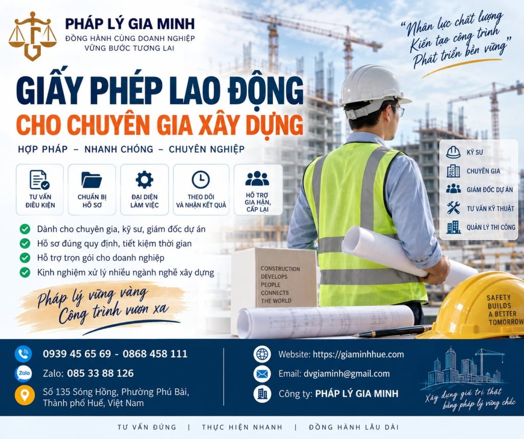 Giấy phép lao động cho chuyên gia xây dựng