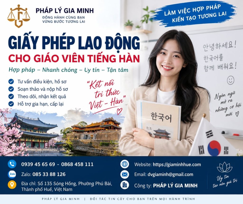 Giấy phép lao động cho giáo viên tiếng Hàn
