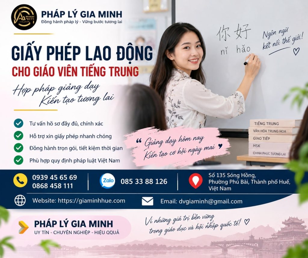 Giấy phép lao động cho giáo viên tiếng Trung