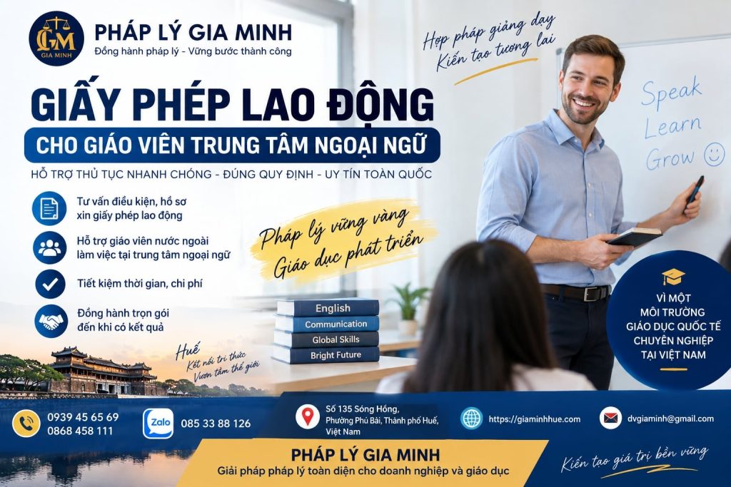 Giấy phép lao động cho giáo viên trung tâm ngoại ngữ