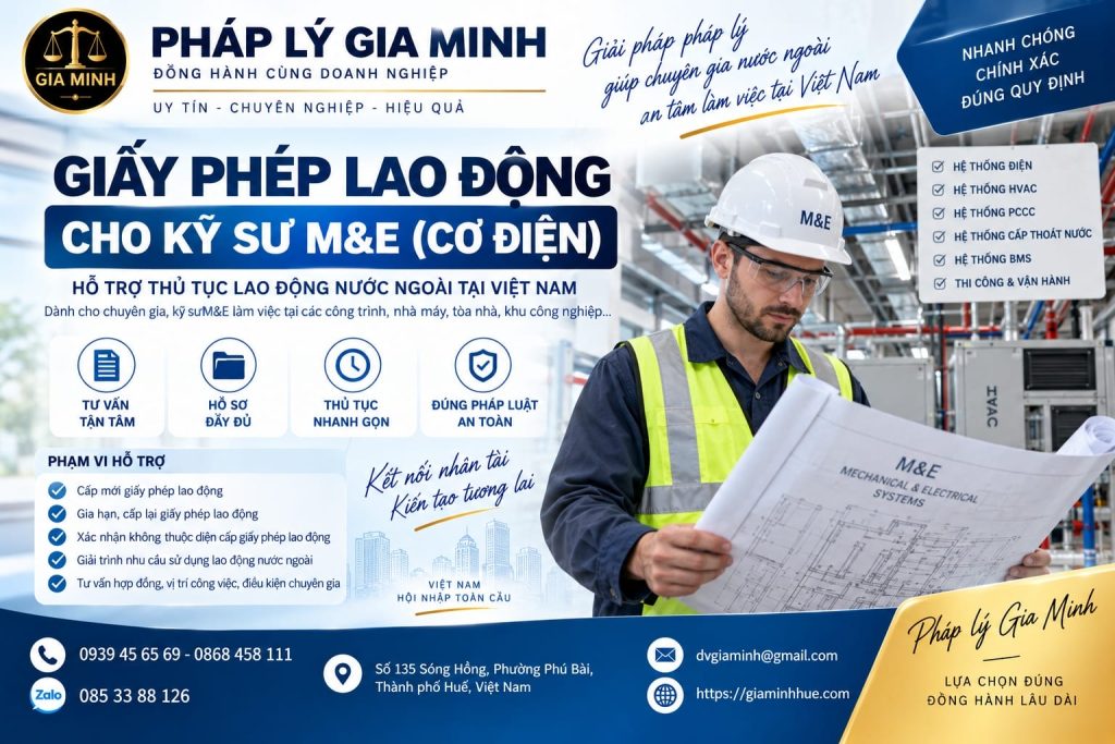 Giấy phép lao động cho kỹ sư M&E
