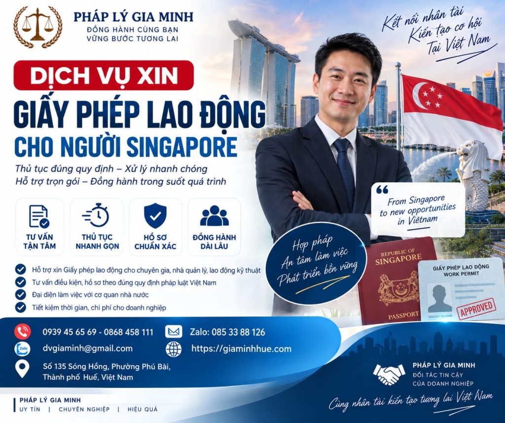 Giấy phép lao động cho người Singapore 2 Giấy phép lao động cho người Singapore