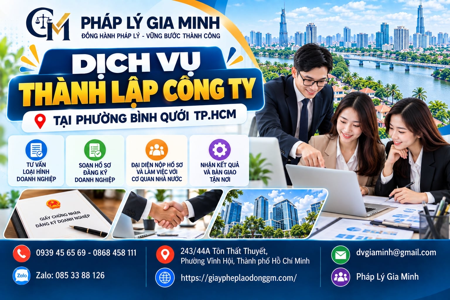 Dịch vụ thành lập công ty tại phường Bình Quới TP.HCM