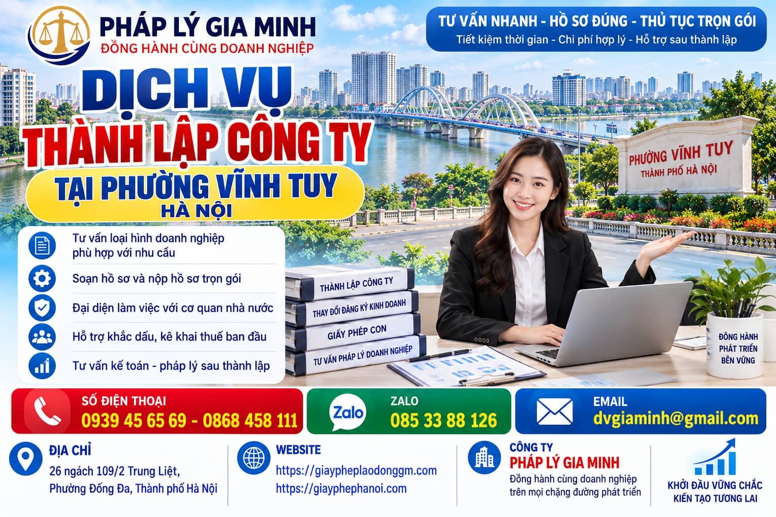 Dịch vụ thành lập công ty tại phường Vĩnh Tuy Hà Nội