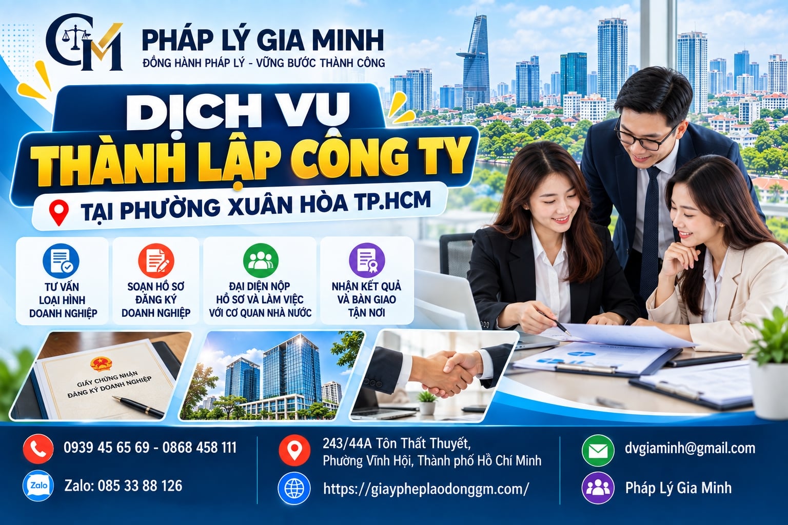 Dịch vụ thành lập công ty tại phường Xuân Hòa TP.HCM