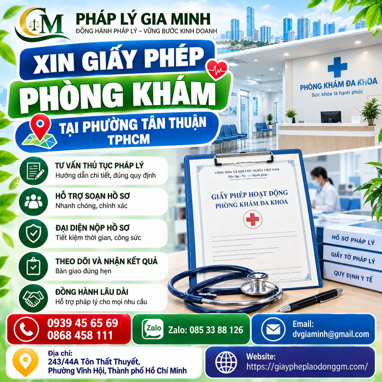 Xin giấy phép phòng khám tại phường Tân Thuận TPHCM